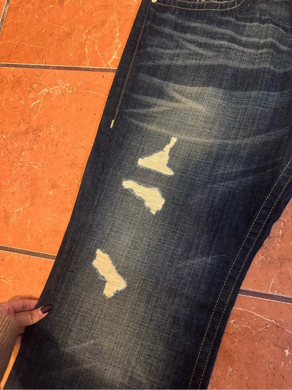 True Religion Men's Dark Blue Bootcut Jeans